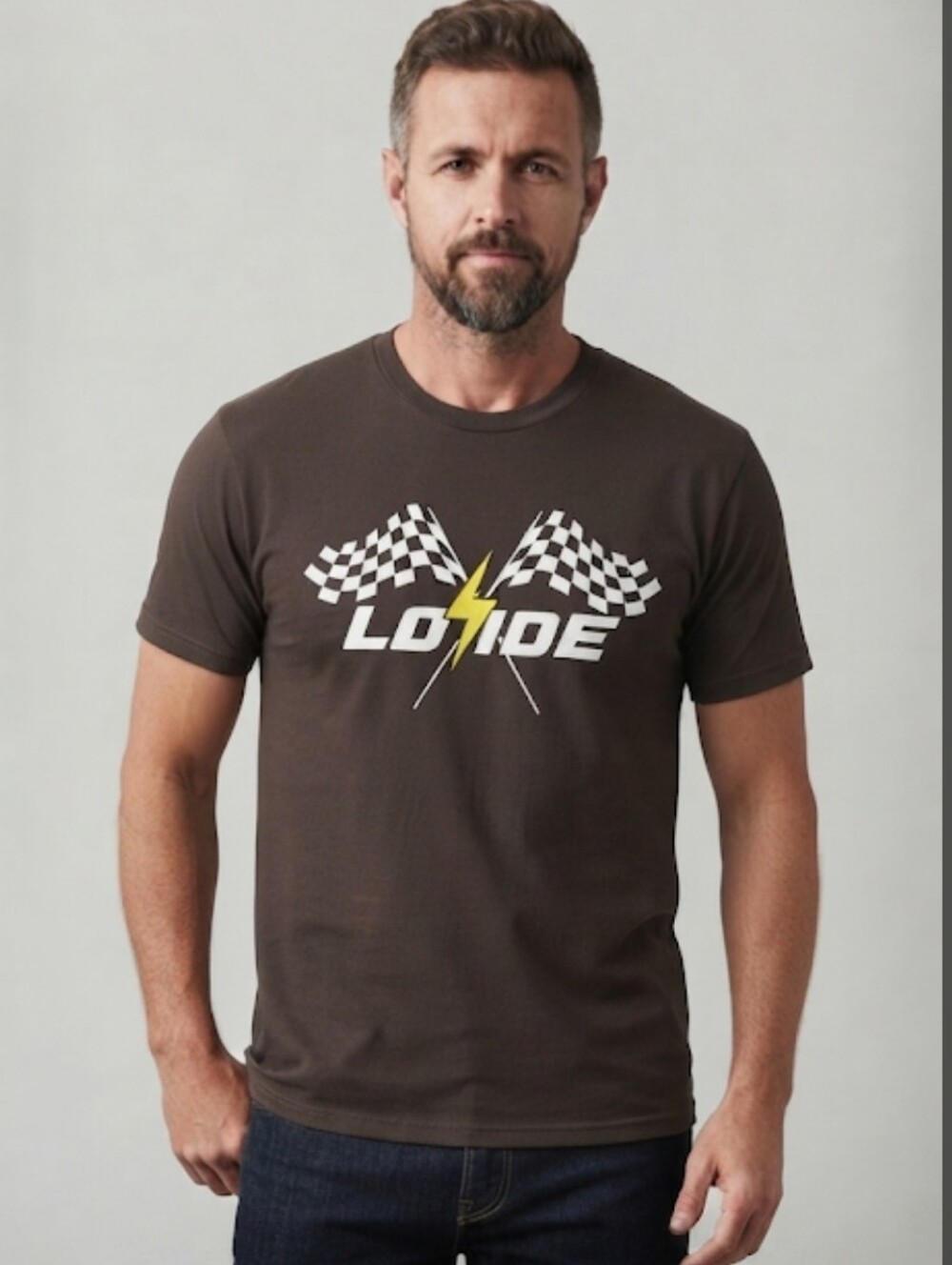 American Apparel Racing Graphic Tee Black White Checkered Start Flag Medium